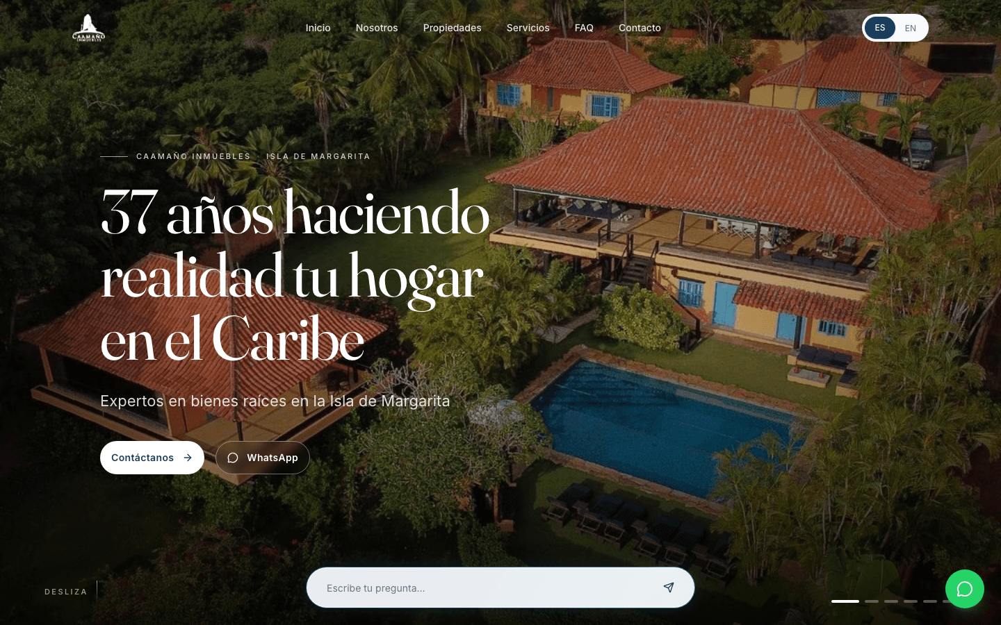 Caamaño Inmuebles — página principal