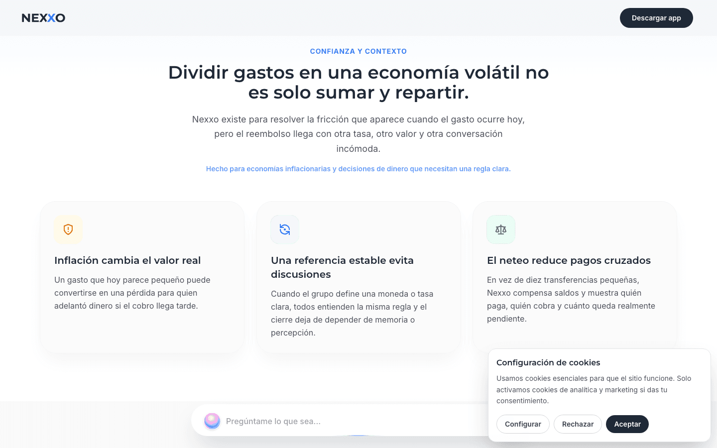 Nexxo — detalle de la propuesta de valor